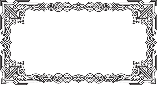 An ornate Gothic Borders frame with intricate designs and patterns is displayed prominently on a plain surface.