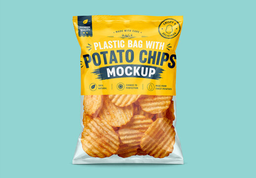 Sealed Snack Packaging Bag Mockup