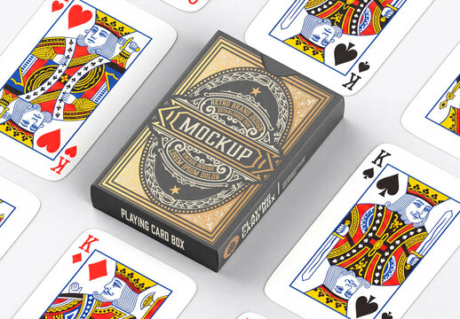 Blank Playing Cards Deck Box Mockup