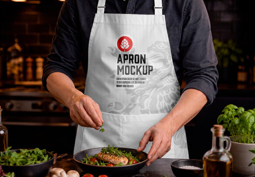 Blank Chef Apron Apparel Mockup Scene