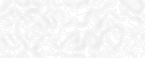 Topographic map contour lines pattern, abstract grey wavy lines on white background, elevation © VxGFX