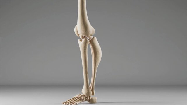 Anatomy of human lower leg skeletal structure with tibia and fibula bones in medical visualization skeleton bone orthopedic healthcare scientific
