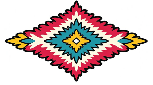 Colorful geometric pattern design element.