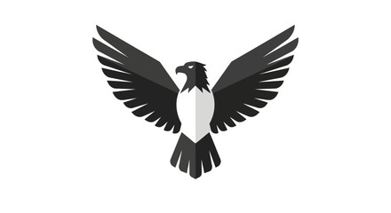 Fototapeta premium Minimalist vector illustration of a soaring eagle logo design.