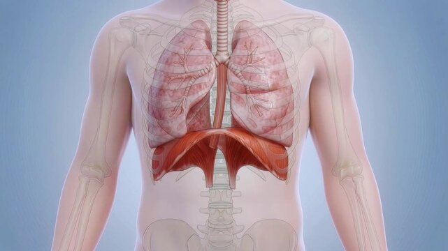 Human diaphragm and lung respiratory system anatomical model lungs anatomy body medical muscle lungs anatomy body medical muscle