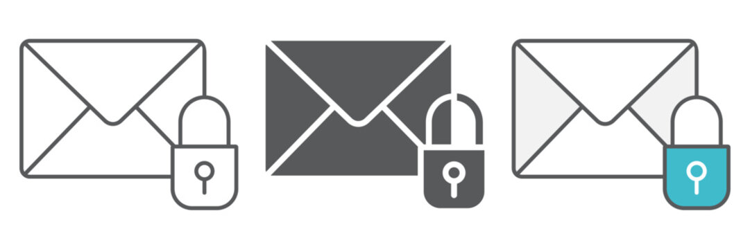 Email protection line icon, mail and security, envelope sign, vector graphics, a linear pattern on a white background.