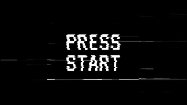 Retro video game press start screen.