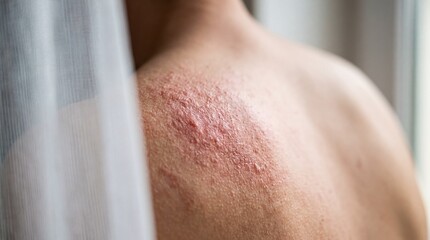 Fototapeta premium Macro View of Inflamed Skin: Allergic Reaction and Dermatology Health Concept
