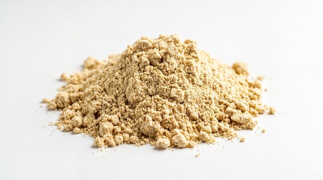 Golden Chickpea Protein Powder Isolated on White for Healthy Nutrition Products