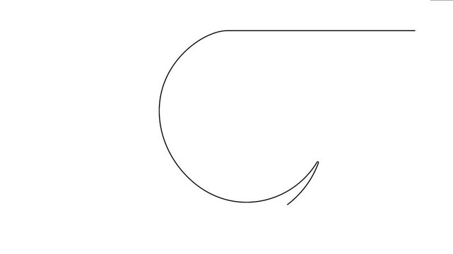 Moon line art 4K animation video showing a crescent moon design on white background