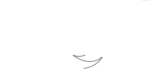 Moon line art 4K animation video showing decorative geometric lunar curve outline