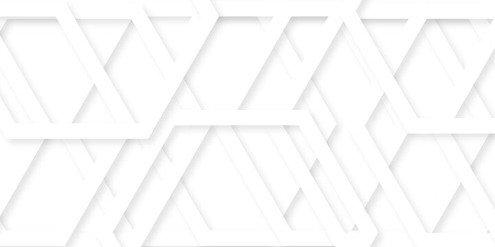 Modern Abstract white background design with layers of textured white transparent material, Minimal geometric white light background square technology vector. Abstract graphic Banner design.