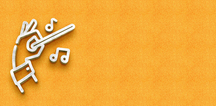 Music conducting and orchestration concept icon