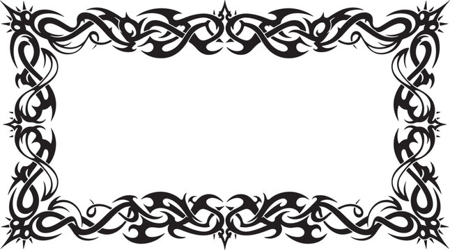 An intricate Gothic Borders design adorns a rectangular frame on a white background.