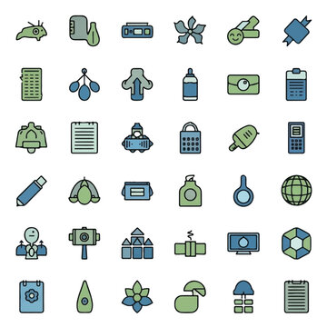 Collection of various technology icons.