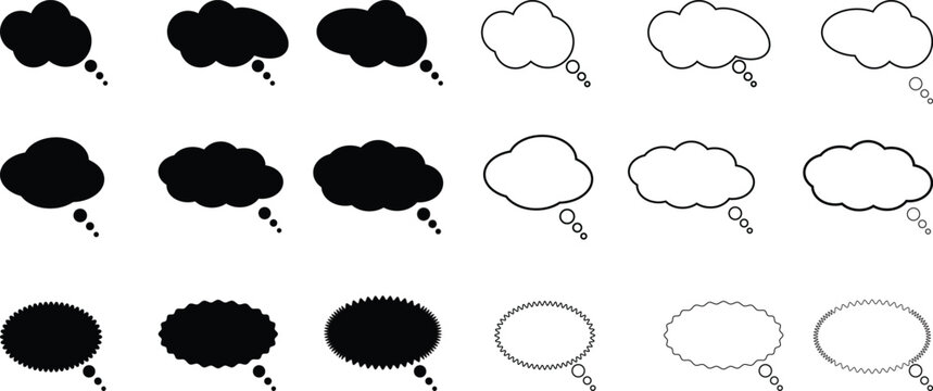 Speech bubble graphics for comics and cartoons