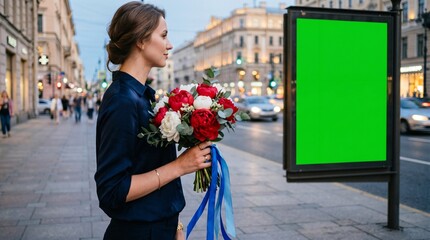 Fototapeta premium City Avenue Elegant Peony Patriotic Display