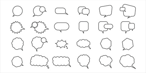 Obraz premium Collection of various comic book style speech bubbles and thought clouds