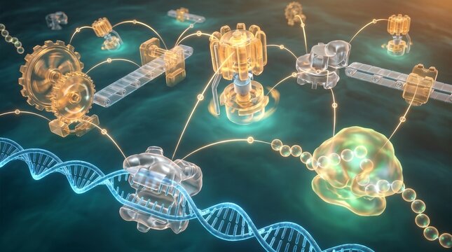 Dna replication process with molecules and strands