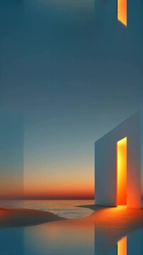 Title Symmetric Neon Edge Pulse Along Rounded App Frame On Dark Tech