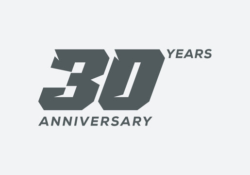 30 Years Anniversary logo design. Simple Minimalist 3O years logo design template.Celebration day template for celebration event, business company, invitation, and greeting