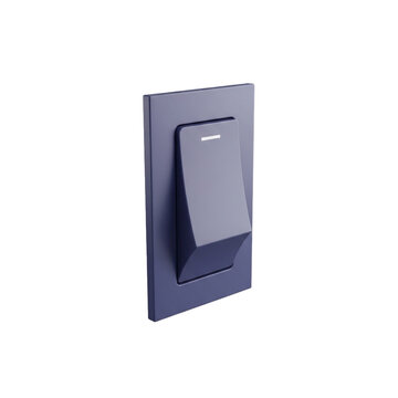 Modern dark blue light switch with a matte finish, a single toggle, and a clean, minimalist design for home automation and electrical systems.