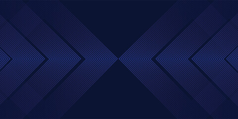 Obraz premium Symmetrical Chevron Lines Gradient Background in Dark Navy Blue with Subtle Light Blue Tones Creating a Sophisticated and Modern Geometric Pattern