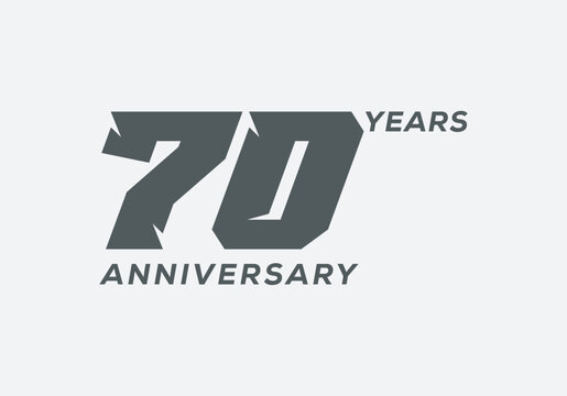 70 Years Anniversary logo design. Simple Minimalist 7O years logo design template.Celebration day template for celebration event, business company, invitation, and greeting