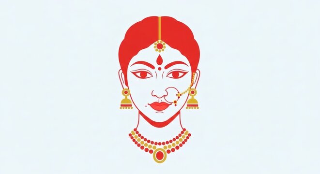 Mangala Gauri Devi Face Icon in Traditional Style