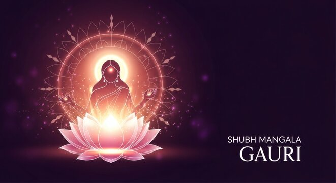 Mangala Gauri Spiritual Lotus Glow with Divine Aura