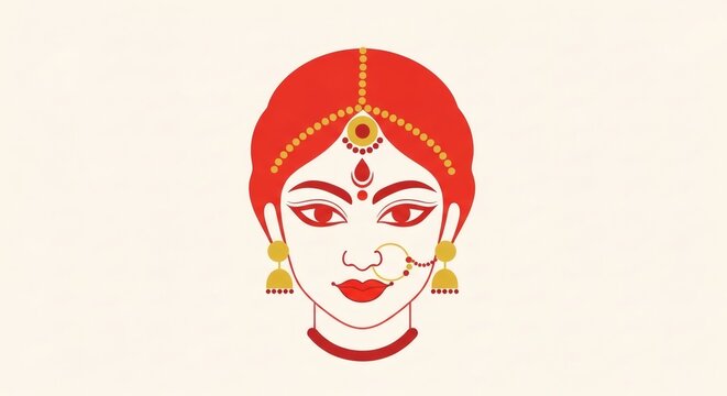 Mangala Gauri Devi Traditional Icon Illustration