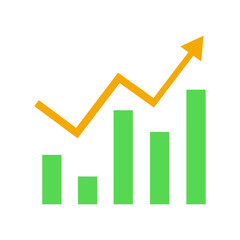 Obraz premium Business Growth Bar Chart Icon
