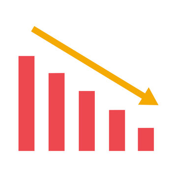 Declining Bar Chart Business Icon