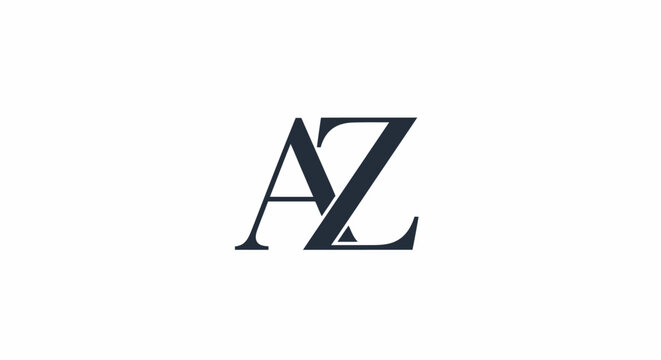 Minimalist AZ initials monogram logo design on white background