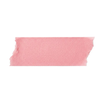 Blank pink adhesive tape strip with torn edges