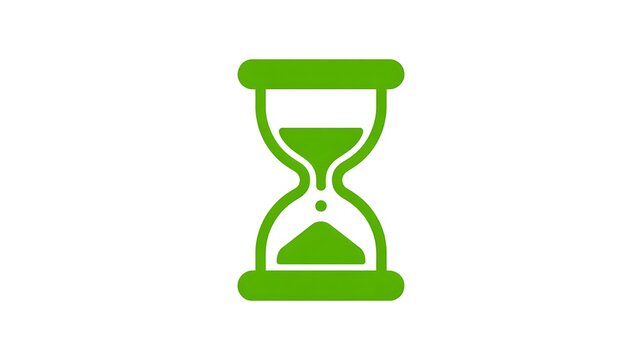 Green hourglass icon, time management symbol, productivity sign, timer logo