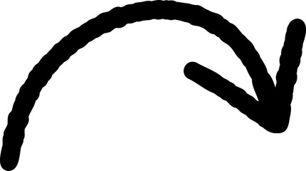 Black Hand Drawn Curved Arrow For Scrapbook © Candra Dewi