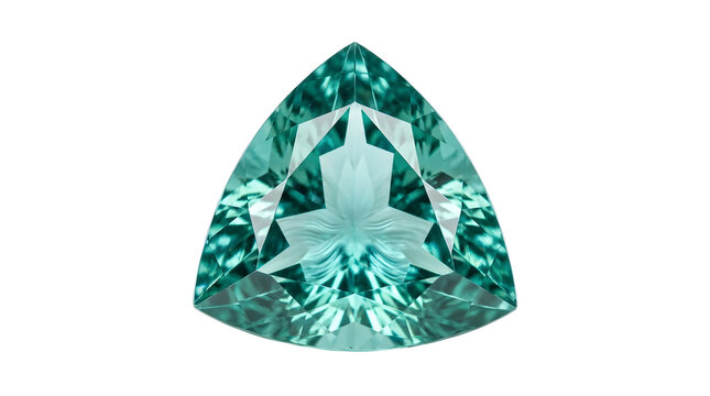 Faceted Blue Green Triangular Gemstone Close Up
