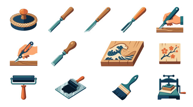 Professional Woodblock Printing and Linocut Tool Set for Traditional Art Making