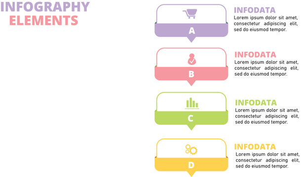 Four steps infographics design vector