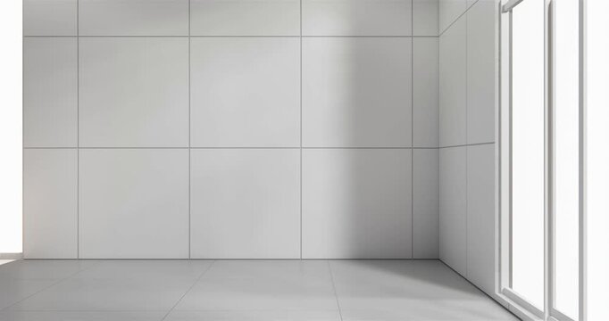 Empty white granite tiles design room interior design 3d rendering