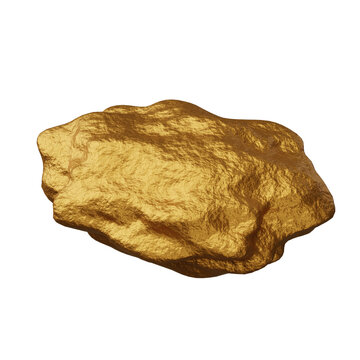 Golden Nugget isolated on a white background photo