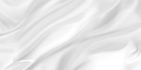 Fototapeta premium A flowing white satin fabric creates elegant, abstract waves, suggesting luxury and smooth texture.