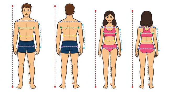 Human Body Measurements Male Female Proportions.
