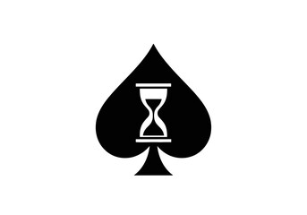 Fototapeta premium Black spade hourglass symbol.