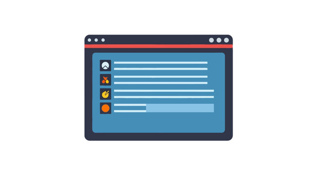 Browser window with text lines.