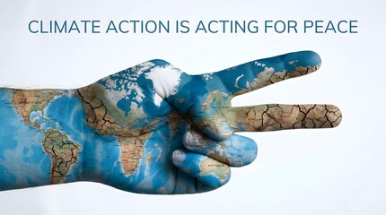 Obraz premium Climate action for peace promoting global harmony on international peace day