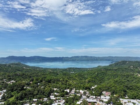 Scenic View of Lake Ilopango in El Salvador