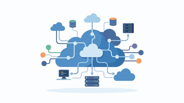 Cloud computing network with servers and data storage