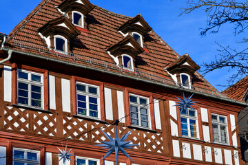 Naklejka premium Historische Fachwerkhaus-Fassade in Kronach, Bayern